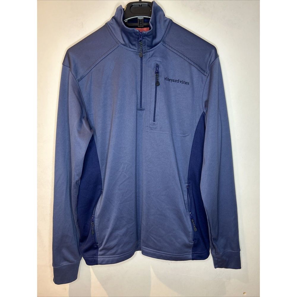 Vineyard Vines Performance Jersey Blue Quarter Zip Track Jacket Sz XS